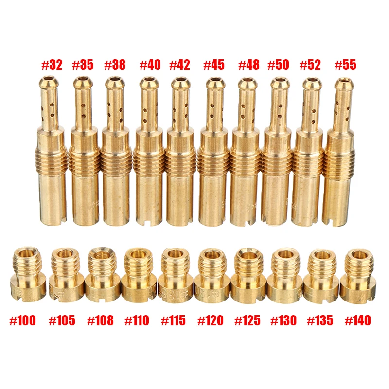 

Mayitr 20pcs Carburetor Main Slow/Pilot Jet Motorcycle Carburetor Main Jet Kit+Slow/Pilot Jet Set Fit For PWK Keihin OKO CVK