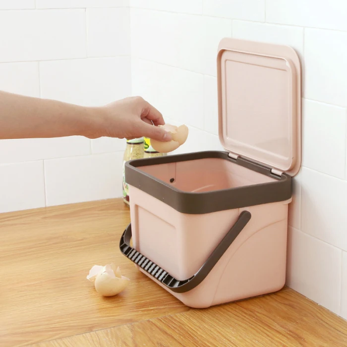 Trash Can Kitchen Wall Mounted Garbage Bin Recycle Compost Bin Bathroom Dustbin FPing