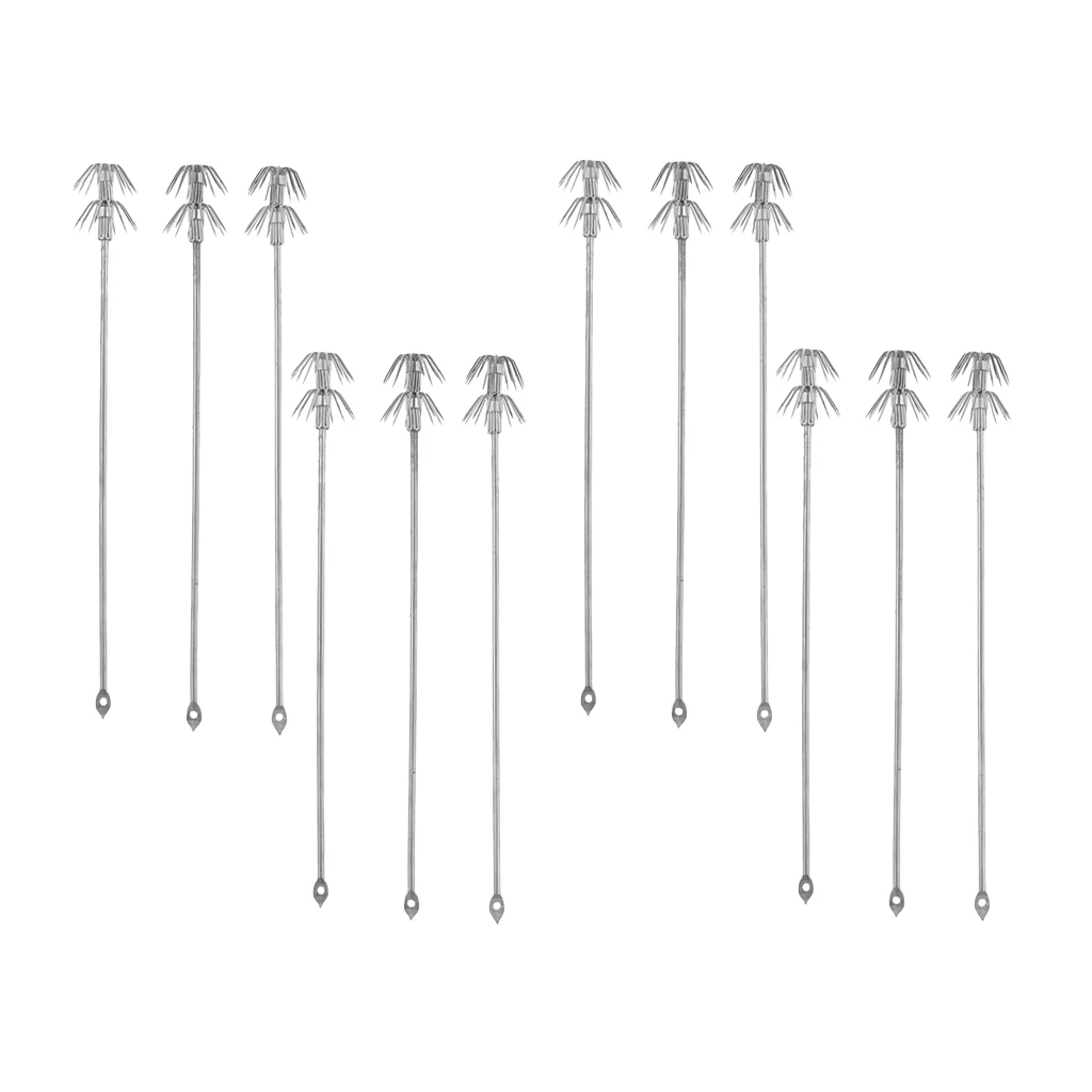 12pcs Noctilucent Squid Cuttlefish Octopus DIY Fishing Lure Hook Bait Tackle