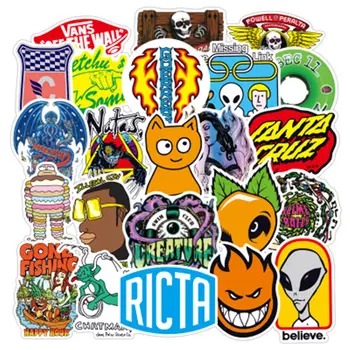 

100Pcs DIY Stickers brand Cartoon Waterproof PVC Children Mixed Toy Vsco Sticker for Skate Trunk Bike Motorcycle wallpaper