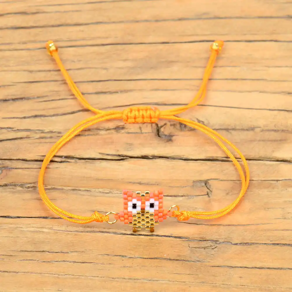 Shinus 10 шт./партия MIYUKI браслеты Сова браслет для женщин животное Pulseras Mujer Moda Лето ребенок девочка ювелирные изделия ручной работы подарок