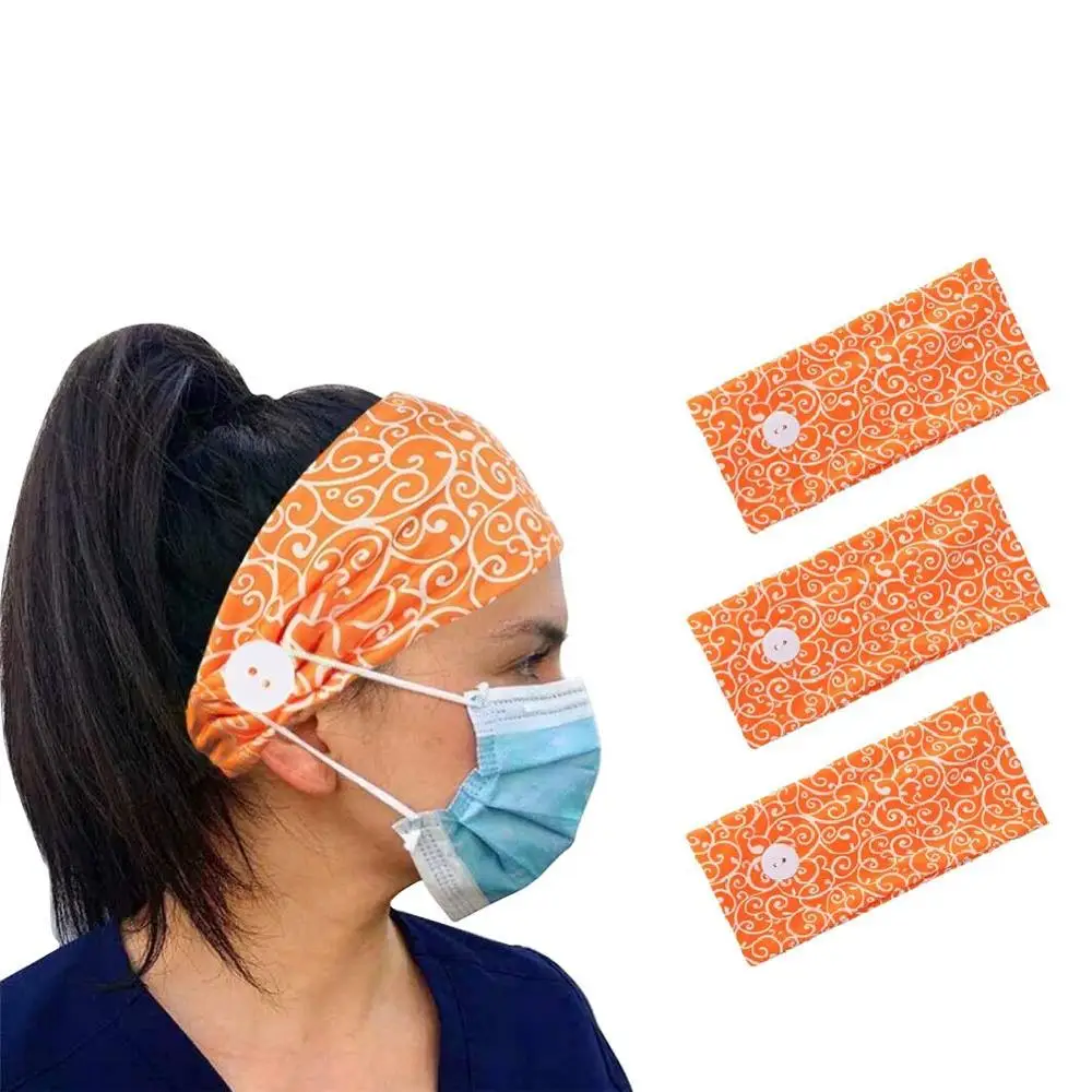 

Button Headband for Women Men Yoga Sports Workout Turban Heawrap