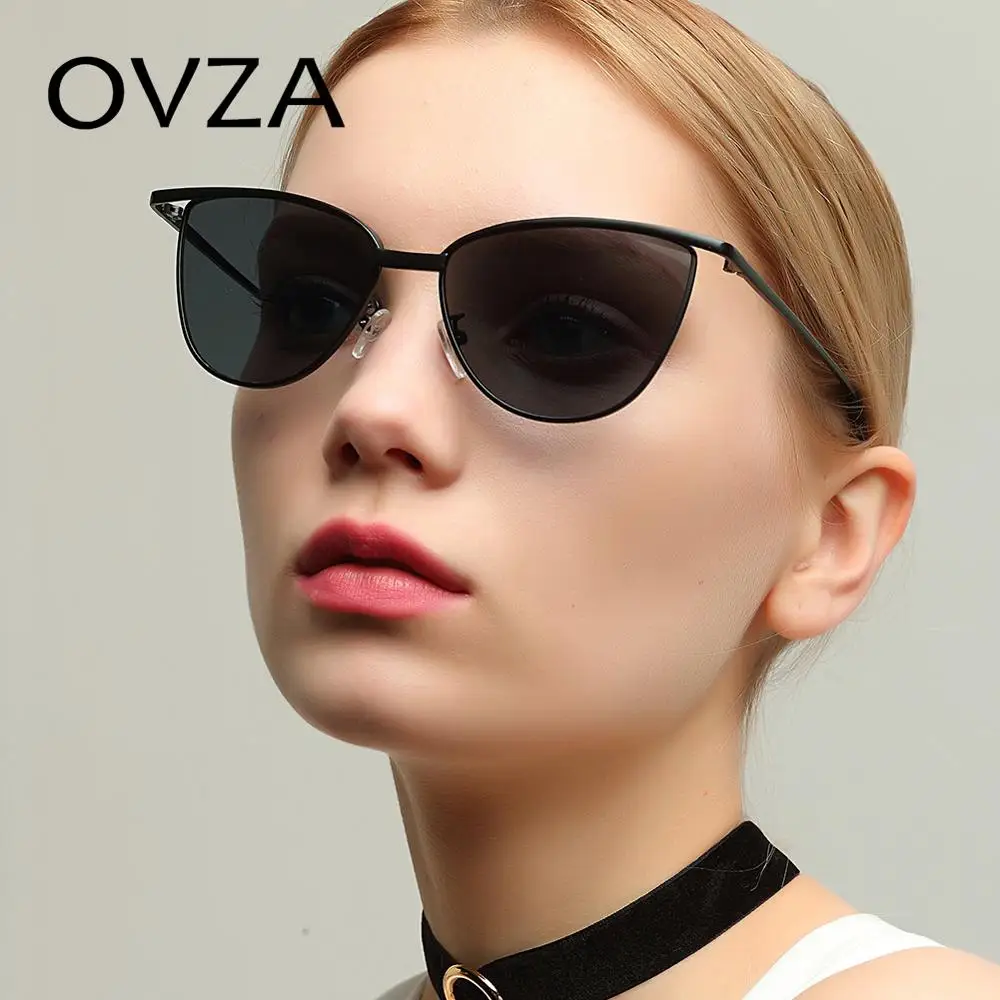 OVZA кошачий глаз солнцезащитные очки для женщин брендовые дизайнерские классические ретро металлические солнцезащитные очки женские S1045