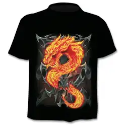 Индивидуальная футболка с черепом, китайский дракон, Мужская 3D модная футболка, летняя новая рубашка с коротким рукавом, повседневный