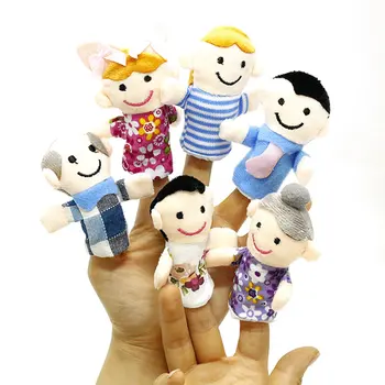 

1PC/6PC Funny Baby Plush Toy Animal Finger Puppets Double Layer with Feet Storytelling Props Doll Hand Kids Children Gift