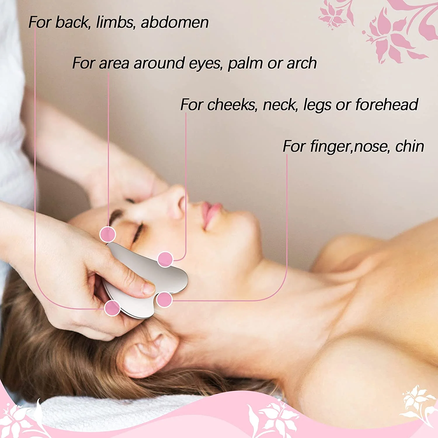 3 IN 1 Stainless Steel Facial Roller Gua Sha Scraping Massage Tool Set For Face Eye Neck Body Anti-Ageing Skin SPA Care Tools