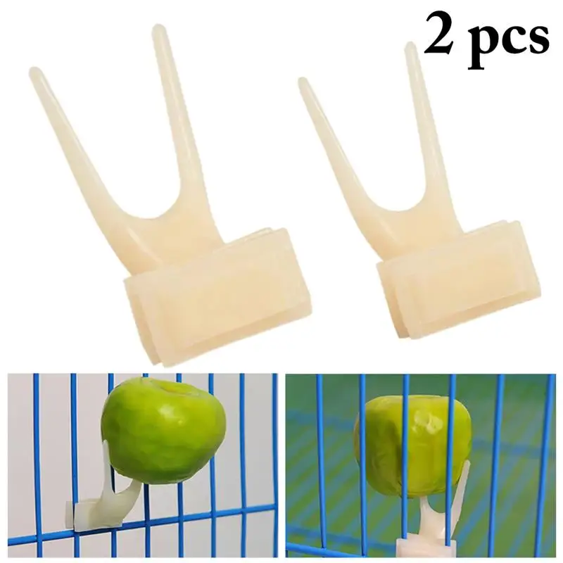Legendog-tenedor creativo de plástico para pájaros loros, soporte de comida para pájaros, alimentador para loros, suministros de alimentación de mascotas, 2 uds.
