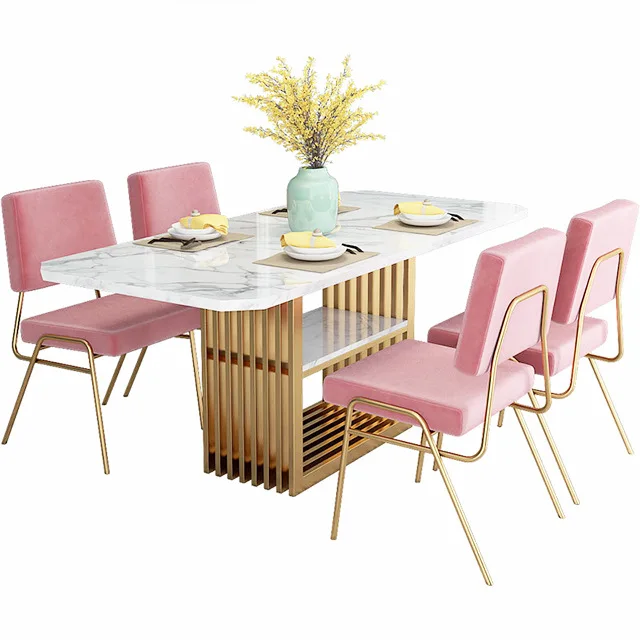 

Italian minimalist marble gilded dining table square dining room living room home