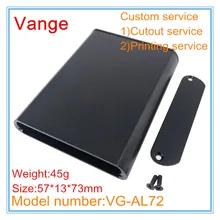 5 шт./лот два цвета литьё 6063-T5 литьевой Алюминиевый Чехол 57*13*73 мм для ручного устройства