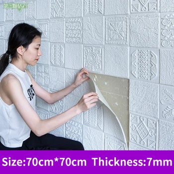 

Self adhesive 3D Brick tile stone Wall Stickers Bedroom Bedside decor TV Background Waterproof Simulation Stone wallpaper
