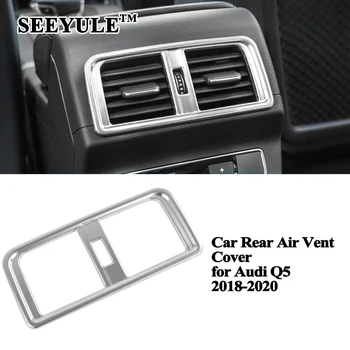 

1pc SEEYULE Car Rear Seat Air Condition Air Vent Decoration Outlet Frame Cover Trim Sticker Accessories for Audi Q5 2018-2020