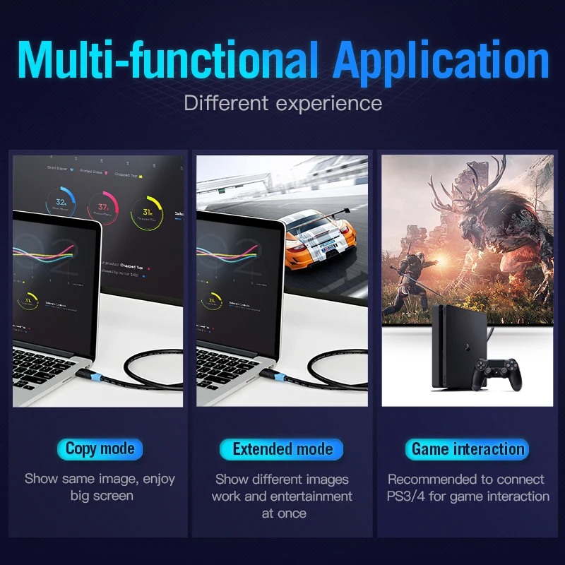 Vention высококачественный VGA удлинительный кабель Позолоченный Cabo 1 м 2 3 Кабель для