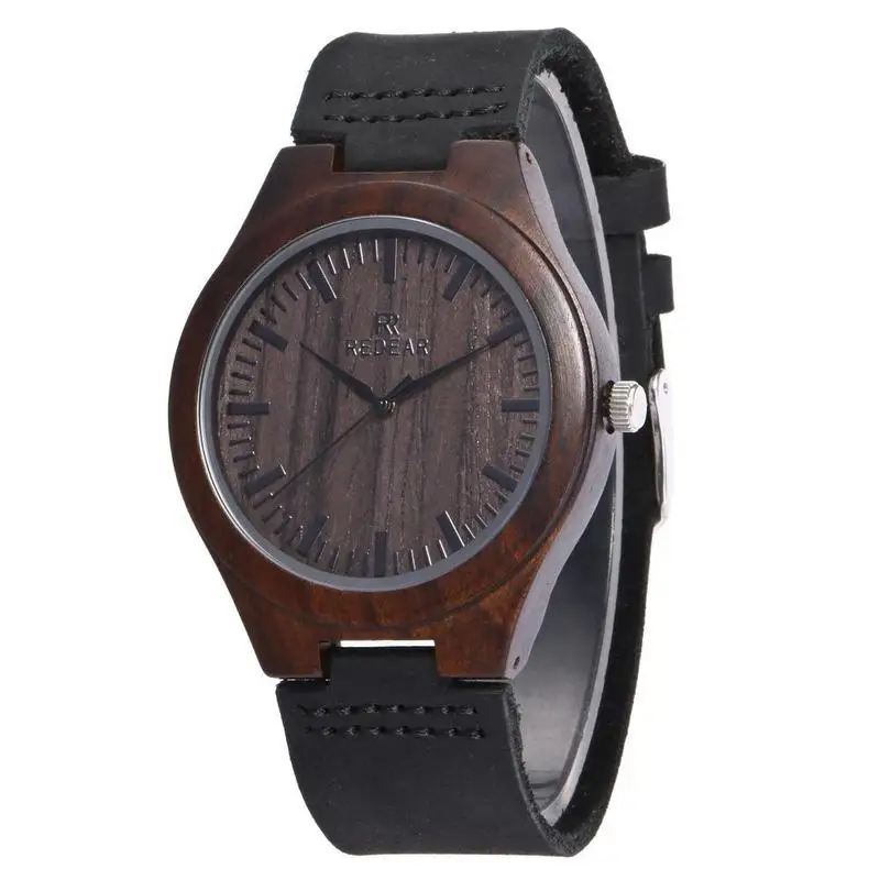 

2020 Top Fashion Leather Strap Watch Ebony Cross-border For Hot Style Factory Supply A Substituting Wood