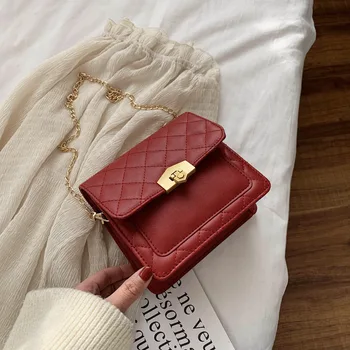 

Shoulder bag female 2020 new Korean fashion wild texture diamond chain messenger net red small black bag women messenger bags