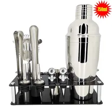 11 шт., 550 мл/750 мл, шейкер для коктейлей, набор барменов из нержавеющей стали, миксер для напитков, барменов, набор инструментов с винной стойкой