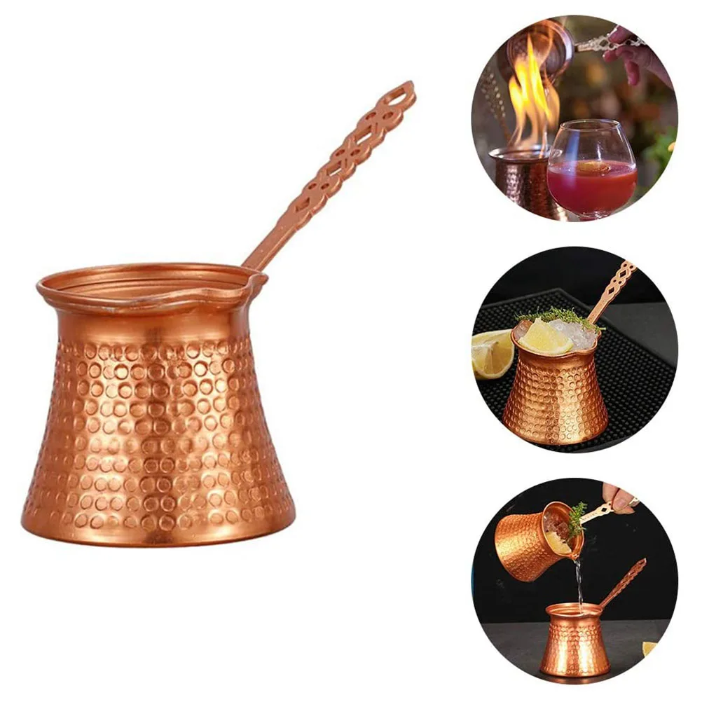 

330ML Turkish Coffee Pot Cip Copper Plated Coffee Warmer Milk Pot with Handle Kitchen Utensil
