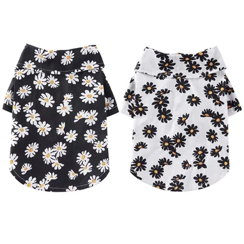 

Summer Pet Dog Clothes Hawaiian Styles Short Sleeve Dog T-shirt Cute Floral Printed Beach Casual Pet Shirt Travel Dog Cat Blouse