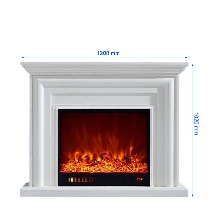 European Style Electric Fireplace Wooden Mantel W120cm Led Firebox  Artificial Optical Flame Decoration Room Heater - Fireplaces - AliExpress