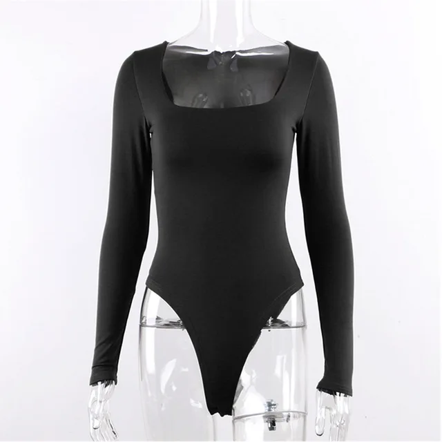 Black White Sexy Long Sleeve Women Body Plus Size Rompers 6