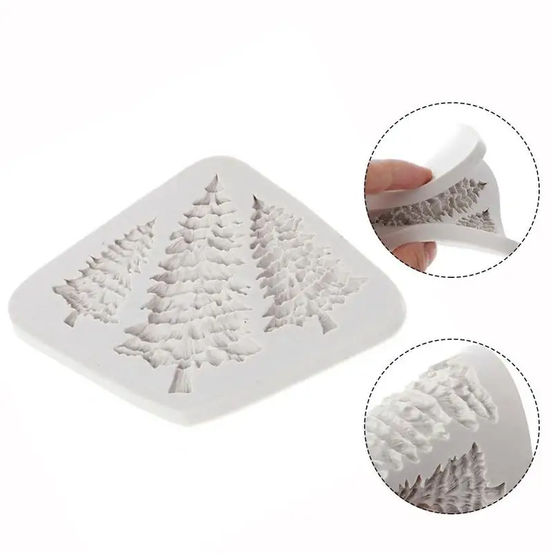 Christmas Tree Shaped Pine Fondant Silicone Mold Diy Cake Decoration Ultra Light Clay Chocolate Cookies Tools Biscuit Mold