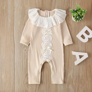 

Melario Baby Autumn Clothes Newborn Infant Baby Girls Rompers Knitted Ribbed Jumpsuit Solid Clothes Warm Outfit