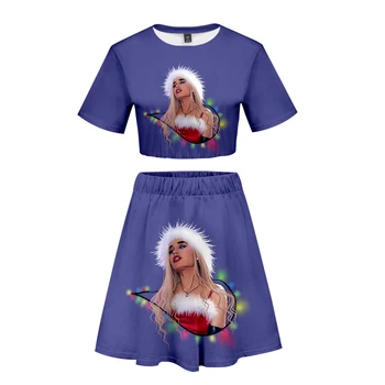 

Ariana Grande New Trend Set two-Piece Women's Fashion Summer Polyester Women's Casual Cool two piece set