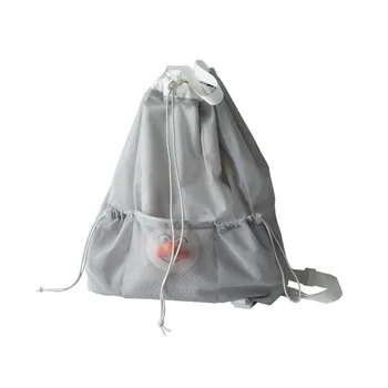 

2020 New Original Design Women Student Large Mesh Canvas Drawstring Backpack Solid Korea Japan Style Casual Backpack Bag