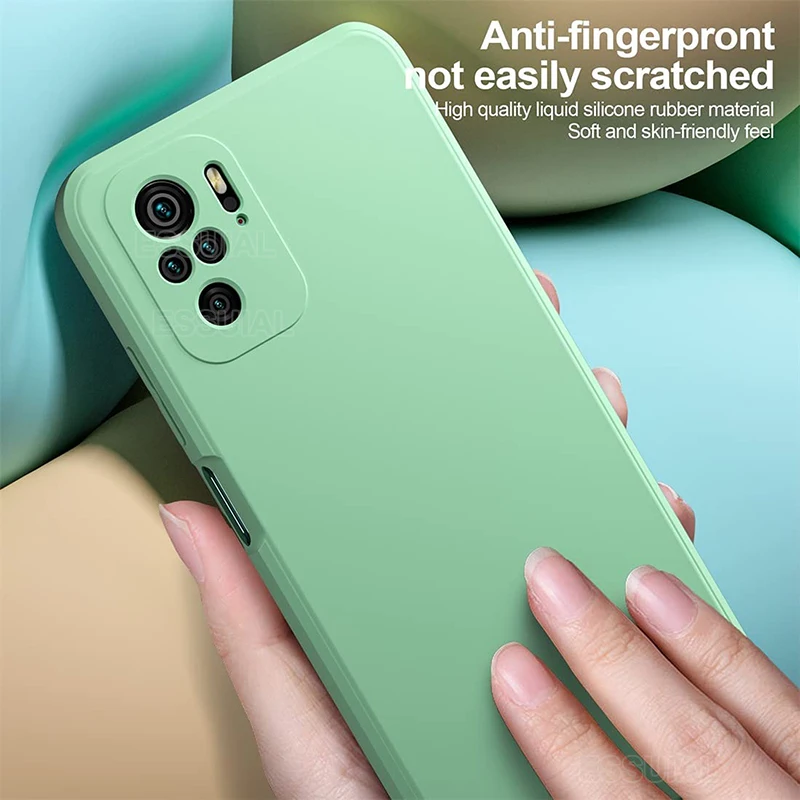 Funda Square Phone Case for Xiaomi Redmi Note 10 Pro Max 10S 10T Original Funda Note10 S T 4G 5G Liquid Silicone Soft Back Cover