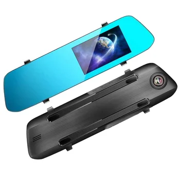 

1080P Dual Lens Car DVR Dash Cam Video Camera Recorder 4.5 Inch IPS Touch Screen Rear View Camera Dashcam (Black)