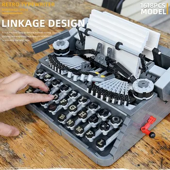 

1618PCS MOC Creative series The Retro Typewriter Model Building Block Assemble Bricks for Kids Educational Toys Christmas Gifts