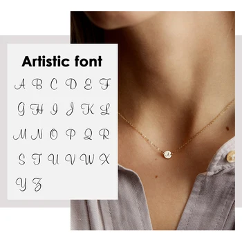 

JUJIE Fashion Letter Necklaces For Women Laser engraving Necklace Jewelry wholesale