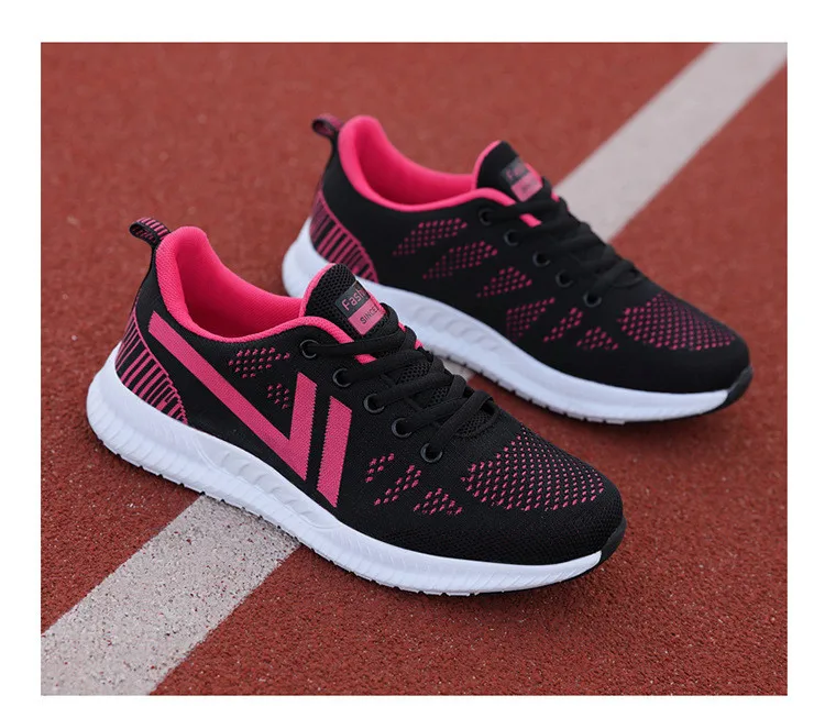 QJ 916-2019 Autumn Mesh Women Sneakers Woman Sport Running Flat Shoes-2