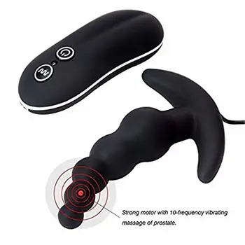 10 Frequency Vibrating Prostate Massager Anal Plug Vibrator Beads Butt Sex Toys Waterproof Powerful Wired For Men Couples 2