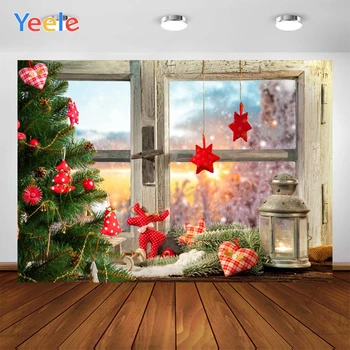 

Yeele Merry Christmas Gift Photo Background Photophone Tree Red Star Lights Photography Backdrops for Decoration Customized Size