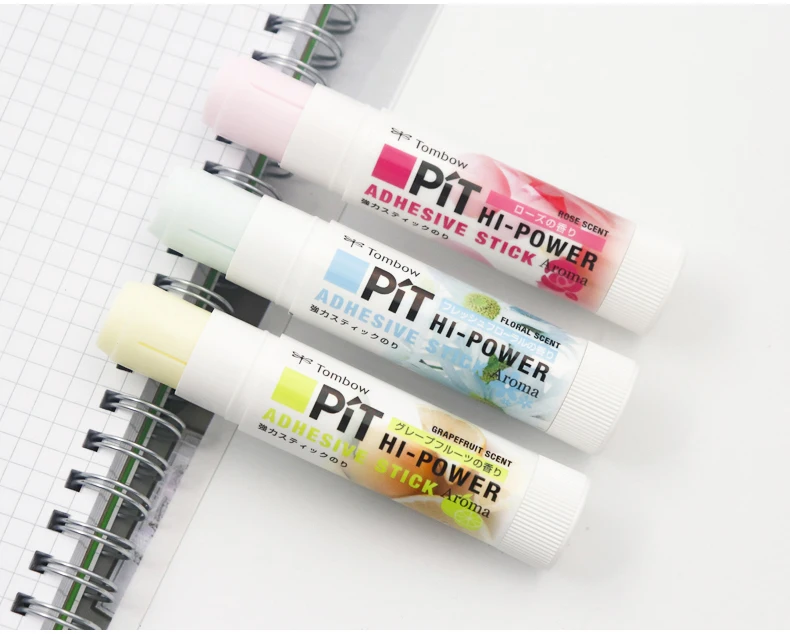 Tombow твердый ароматизированный клей-карандаш Pit HI-POWER PT-TPK ароматический клей-карандаш высокой вязкости нетоксичный Быстросохнущий 3 цвета