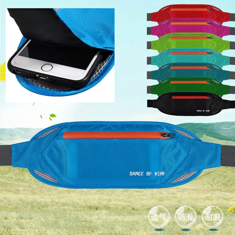 

Cross Border Customizable Men Outdoor Wallet Anti-Theft Hidden Mobile Phone Bag Body Hugging Zipper Fitness Wallet Running Backp