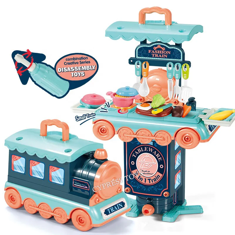 

Kids Pretend Play Simulation Kitchen Set Chef Cooking Game Miniature Food Mini Cookware Spray Light Girls Toy For Children Gift