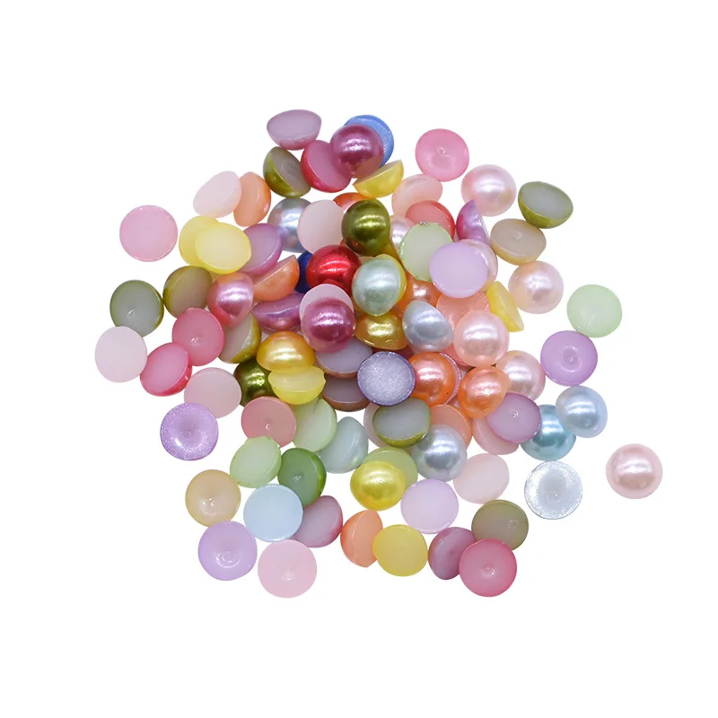 500/1000pcs 6mm Flatback Pearl Beads Half Round No Holes Fake Pearls for DIY Craft Scrapbooking Supplies Clothing Decorations - Цвет: P01