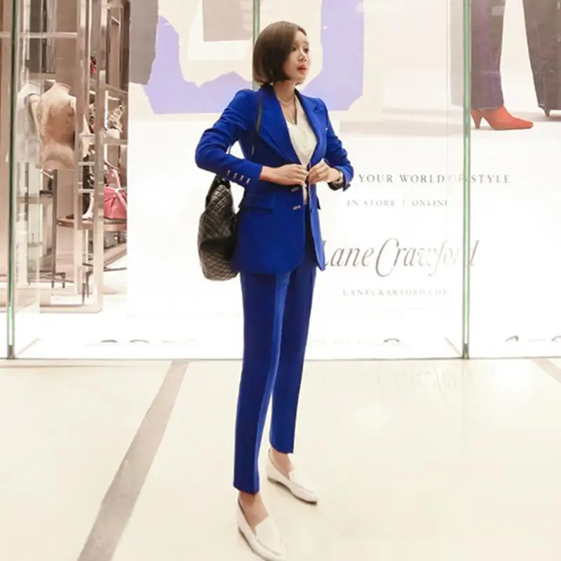 2019 Summer Spring Formal Fashion OL top and pencil Pants suit Work Office Lady 2 Piece Set Women | Женская одежда