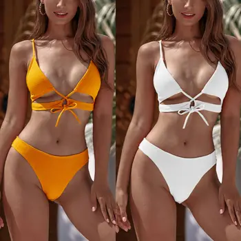 

Womens Bikini Set Bandage Push-Up Padded Swimwear Swimsuit Bathing Brazilian Beachwear Female Swimming Suit Bathing Suit