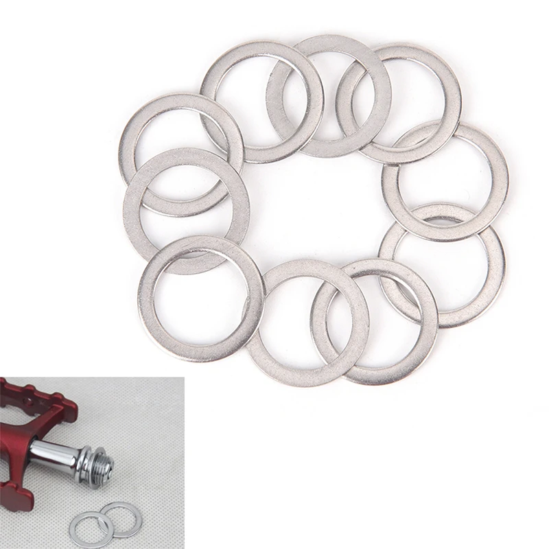 10Pcs Bicycle Pedal Spacer Crank Cycling MTB Bike Stainless Steel Ring