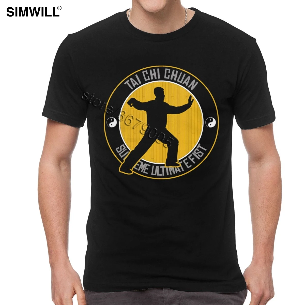 Винтажные хлопковые футболки Yin Yang Tai Chi Chuan классический короткий рукав китайские