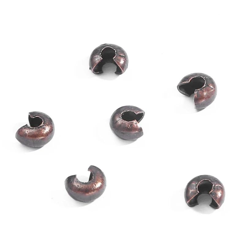 Assorted Sizes Plated Alloy Crimp Bead Covers - 100pcs Jewelry Making Accessories