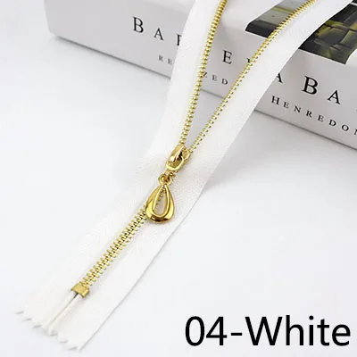 04-White Meetee 5/10 шт. 20 Вт, 30 см 3# металлическая молния с закрытым концом Автоматическая блокировка язычок молнии голова Декор DIY сумка кошелек швейной по индивидуальному заказу аксессуар - Цвет: 04-White