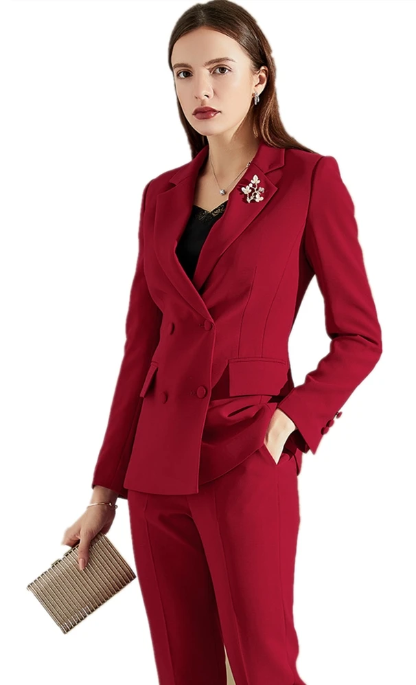 Red suit women's plus size Clearance