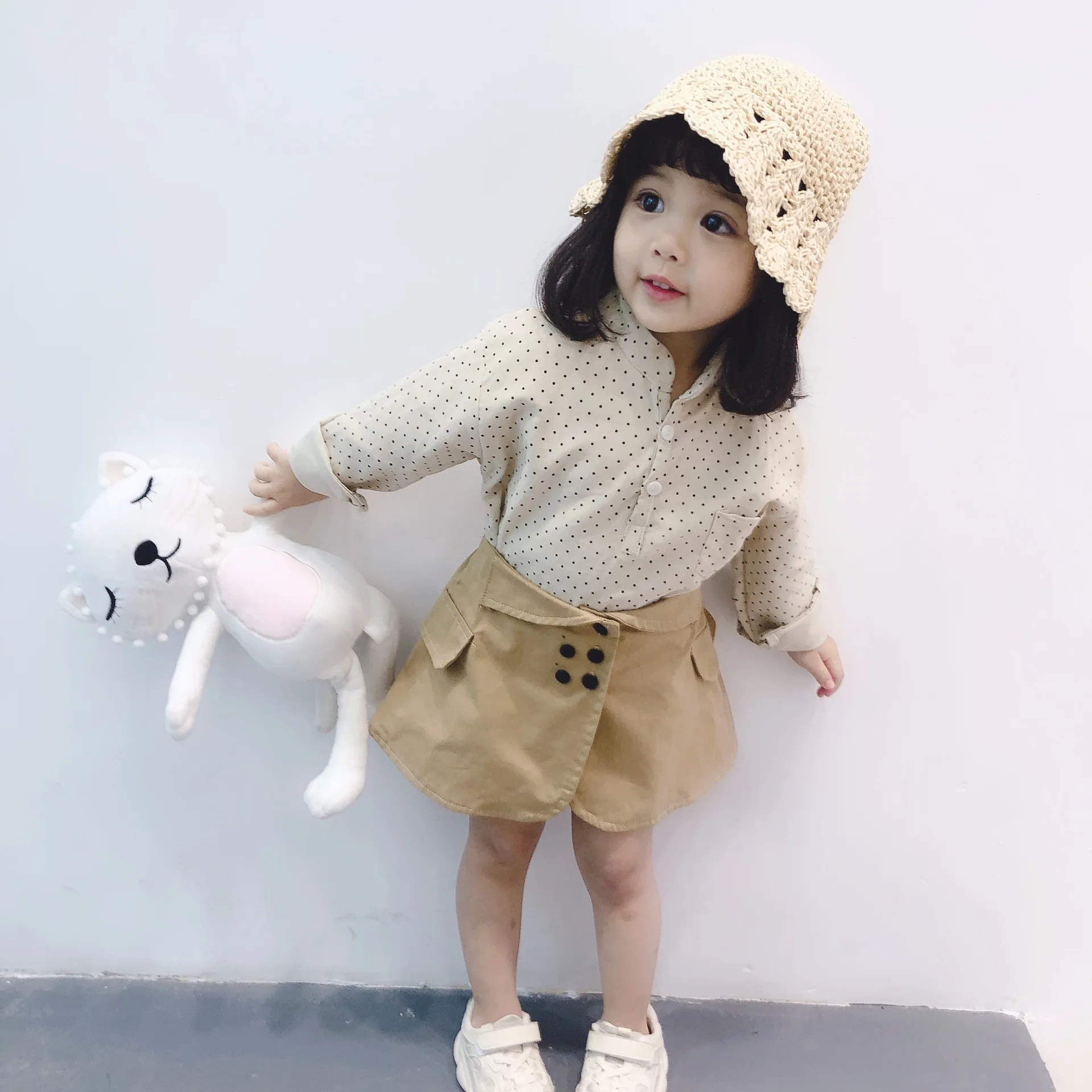 Ukeybaby2019 Spring New Products Thin Corduroy Small Ideas Print Shirt Men And Women Children Korean-style Long-sleeved Upper Ga