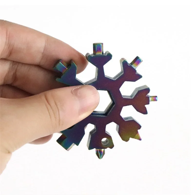 18 In 1 Multi Pocket Tool Keyring Snowflake Key Ring Spanner Hex Wrench Multifunction Multipurpose Camp Survive Outdoor Hike|Outdoor Tools| - AliExpress