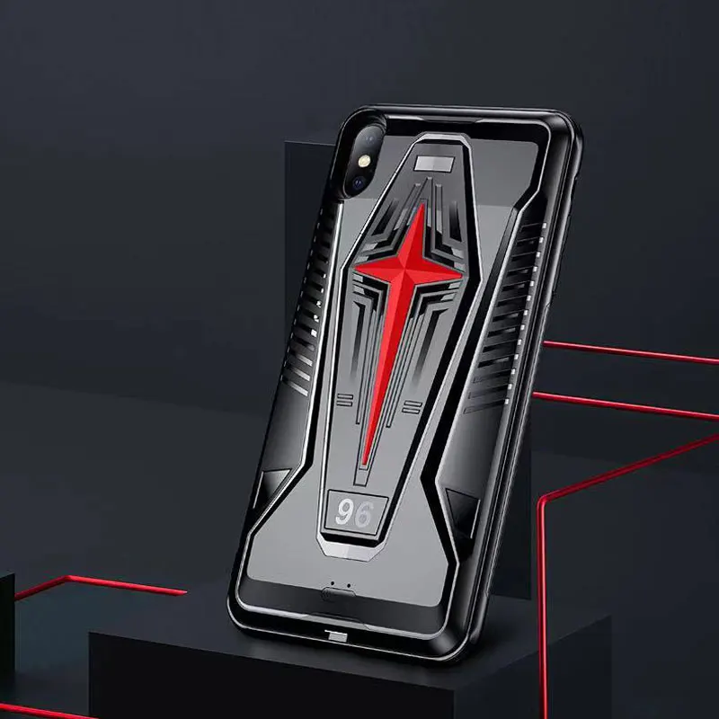 Red IPhone чехол для телефона охлаждающий вентилятор PUBG контроллер геймпад защитный чехол мобильный телефон кулер для iPhone XR X/XS Max - Цвет: Red