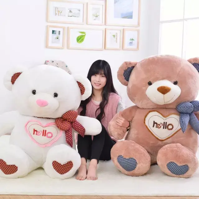 

High Quality Hello Bear Hug Bear Plush Large Little Bear Large Size Bear Doll Birthday Gift for a Girlfriend