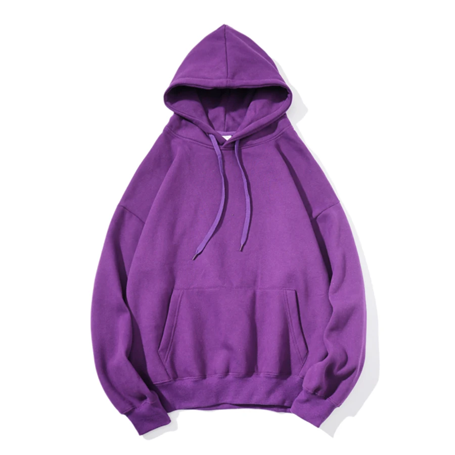 Purple Privathinke Осень Зима теплые женские пуловеры флисовые толстовки 9 цветов для девочек с капюшоном плотные толстовки свободные толстовки 5XL - Цвет: Purple